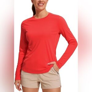 CRZ Yoga Women’s UPF 50+ Sun Long Sleeve Rash Guard Shirt Size Medium NWT